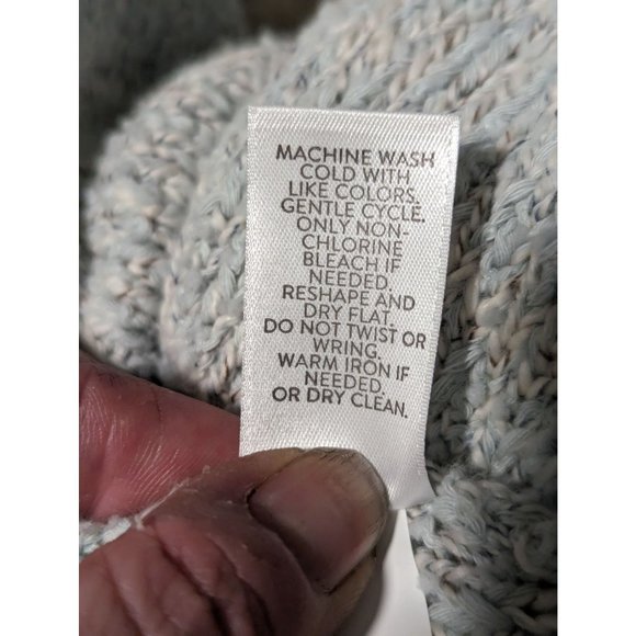 Pure Jill Mint Green Open Front Cardigan Cotton/Poly Blend Loose Knit Sz S - Picture 8 of 9